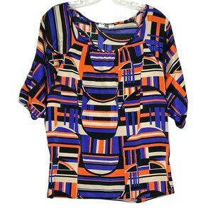 Ophelia for FC Women's Large Multi-color Short Sleeve Blouse